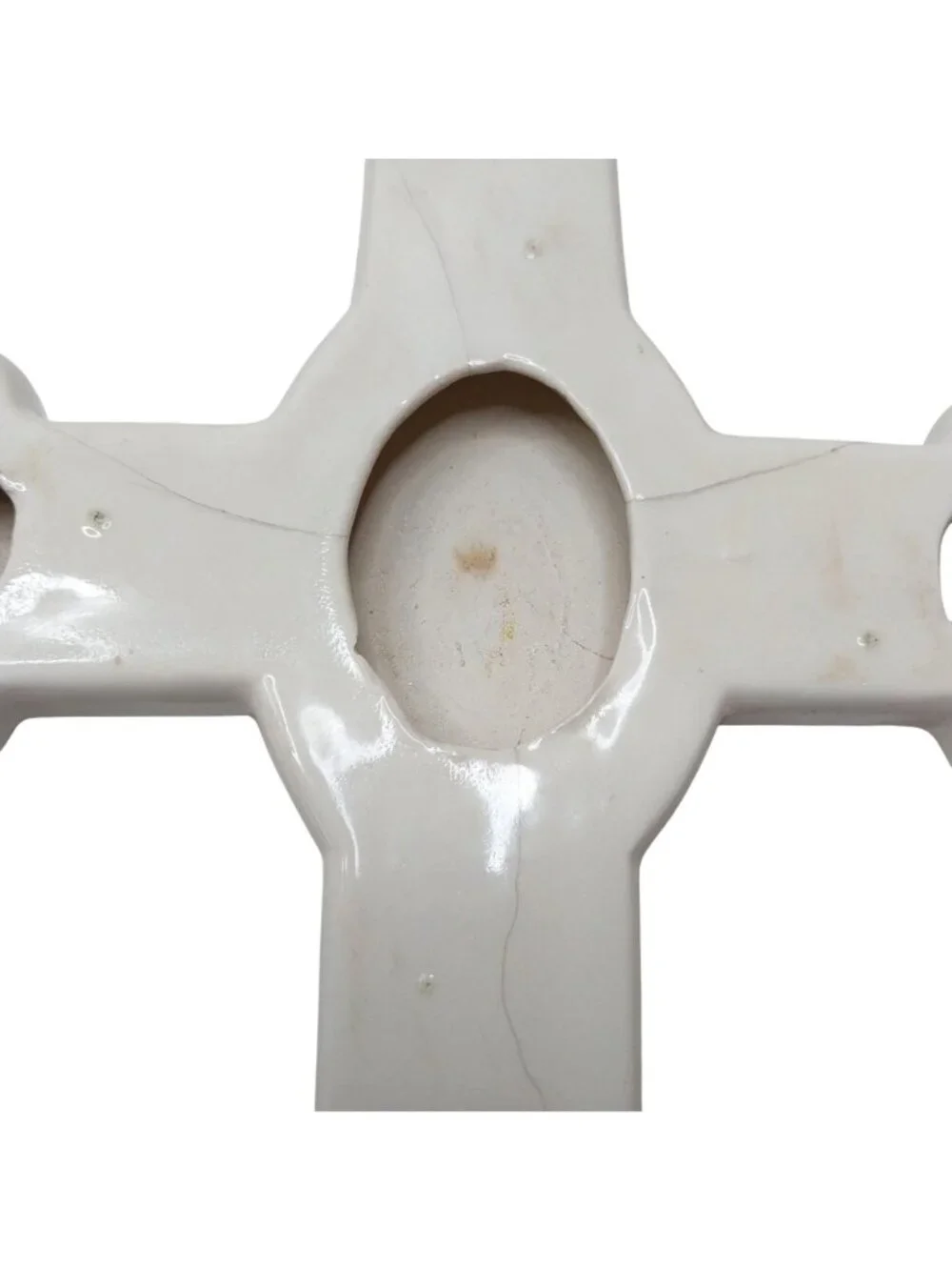 Vintage Ceramic Wall Cross Baby Boy Blue Baptism